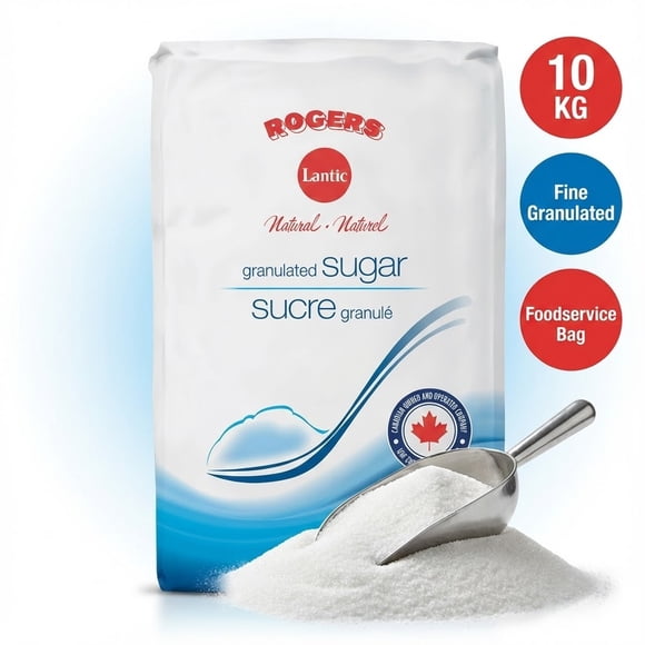 Sucre fin granulé Rogers, sac / 10KG/unité, 1 unité/caisse / Sucre fin granulé Rogers, sac / 10KG/unité, 1 unité/caisse