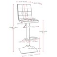 thumbnail image 3 of CorLiving Quinn Modern Fabric Upholstered Adjustable Height Barstools Set of 2 - Swivel Bar Stools with Back, Perfect Kitchen Stools for Island, Bar Chairs & Counter Height Stools, 3 of 9