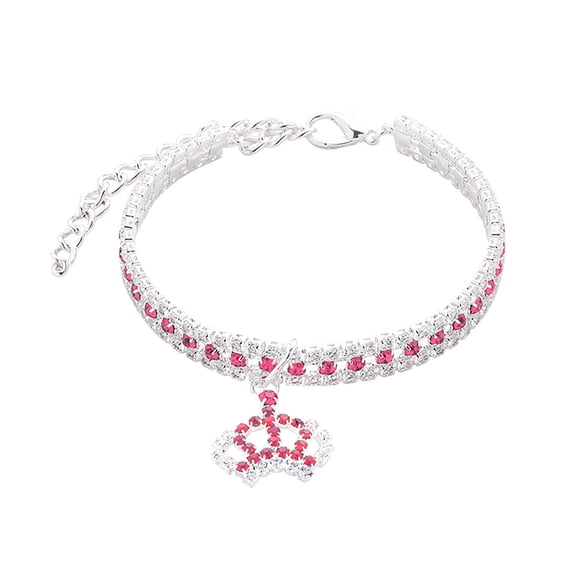 Aluminum Gold Chain Dog Collar with Zirconia Decoration Durable and Stylish for Medium and Large Dogs