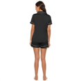 thumbnail image 3 of Femmes Été Couleur Unie Pyjamas à Manches Courtes Occasionnels Vêtements de Maison Vin Rouge L, 3 of 6