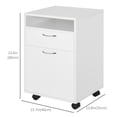 thumbnail image 3 of HOMCOM Vertical Filing Cabinet with Drawer Wheels, File Cabinet, White, 3 of 10