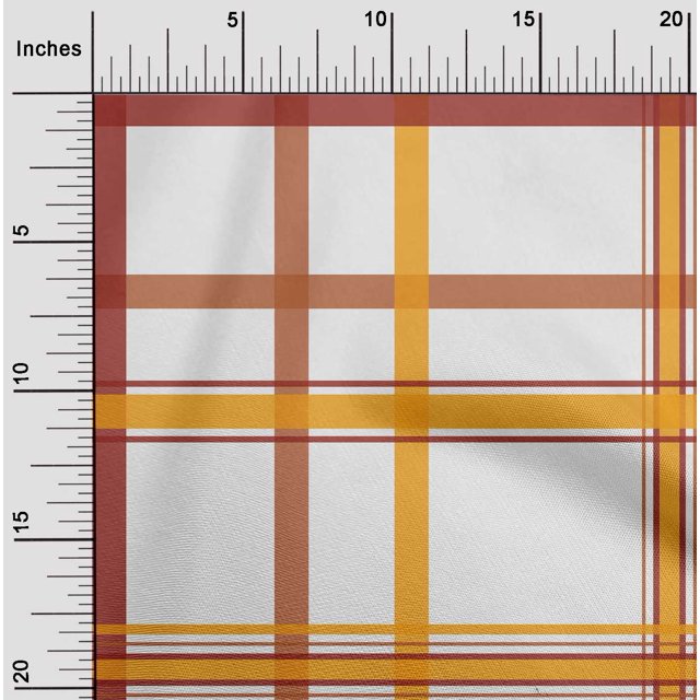oneOone Cotton Cambric Fabric Madras Check Printed Fabric 1 Yard 56 Inch Wide