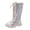 Silver, variant on Gubotare Boots for Girls Girl's Knee High Riding Boots Lace Up Side Zipper Combat Boots Non Slip Gothic Knight Boot Sole Chunky Heels Shoe Size 10 (Black,Little Kids 10)