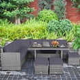 thumbnail image 3 of Gymax 7PCS Rattan Patio Sectional Sofa Set Conversation Set w/ Grey Cushions, 3 of 10