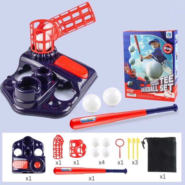 Antqov Kids Baseball Pitching Machine Adjustable Outdoor Sports Christmas Boys Girls Activities Batting Machine Baseball Thrower