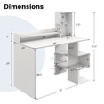 thumbnail image 2 of Gymax 48'' Modern Computer Desk Home Office Workstation w/ Hutch & Storage Shelves White, 2 of 10