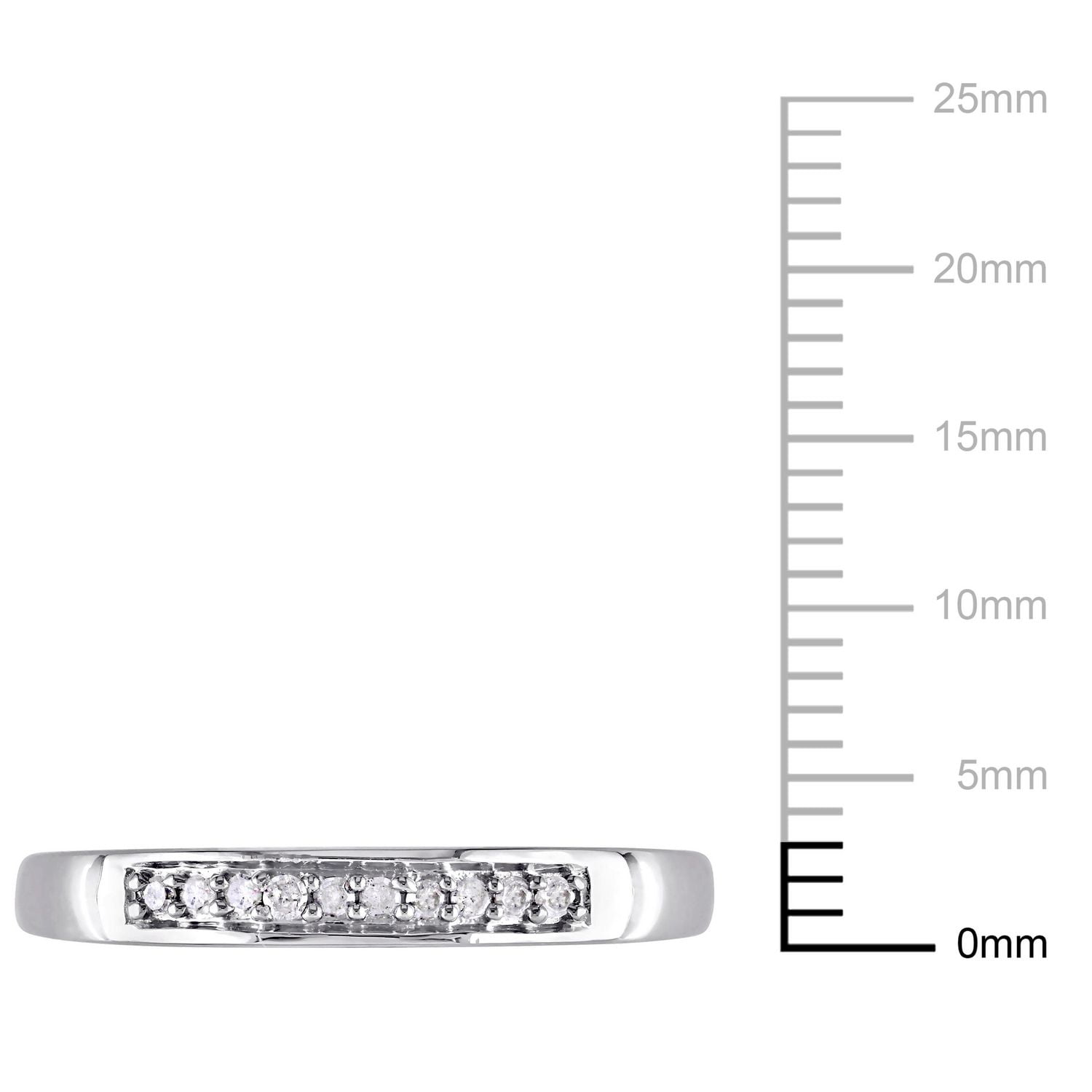 Bague de style semi-éternité avec diamants de 0,10 ct poids total en argent sterling de Miabella