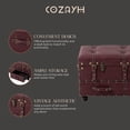 thumbnail image 4 of COZAYH Vintage Storage Bench, Upholstered Wooden Ottoman Bed Chest Box, Magenta, 4 of 9