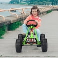 thumbnail image 3 of Gymax Kart à Pédales pour Enfants, Jouet à 4 Roues à Chevaucher avec Siège Ajustable et Frein à Main, Vert, 3 of 10