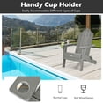 thumbnail image 3 of Patiojoy 2PCS Folding Adirondack Chair Outdoor Adirondack Chair Weather Resistant Lounger  Fire Pit Chair for Backyard Porch Poolside Grey, 3 of 8