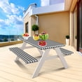 thumbnail image 5 of Picnic Tables for Outdoors Outdoor Courtyard Waterproof Table Cover Three Piece Picnic Table Cloth Back Flannel Elastic Table Cover Picnic Table Cover, 5 of 5