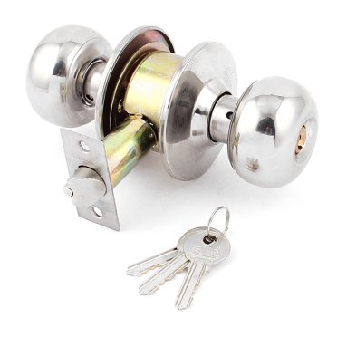 Uxcell Maison Chambre Salle de Bain Bouton-Poussoir en Métal à Clé Poignée Ovale Bouton de Porte Verrou Ensemble Loquet