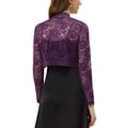 thumbnail image 3 of INSPIRE CHIC Boléro Court Ouvert en Dentelle Florale Transparente pour Femme TP Violet, 3 of 7