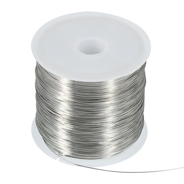 Uxcell Fil de Bijoux 164 Pieds Calibre 26 Fil de Perlage pour Fabrication de Bijoux 50 M/0,4 mm Cuivre Nu Fil de Perlage pour Artisanat Argent