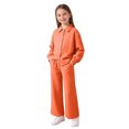thumbnail image 2 of EGNMCR Long Sleeve Turndown Collar Set Children's Solid Color Long Sleeve Turn-Down Collar Button-Up Top With Elastic Waist And Pockets And Pants Set Girl polyester set, 2 of 8