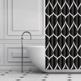 thumbnail image 3 of Black Stall Half 36 x 72 Inch Cloth Shower Curtain, Waterproof Design and Polyester, Quick-Drying, Heavy Duty Small Shower Curtains Set for Bathroom, Durable and Washable with 8 Metal Hooks, 3 of 5