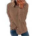 thumbnail image 2 of Meichang Chandails à Col Rond pour Femmes Décontractés à Manches Longues Chandails à Enfiler Hauts Unis Coupe Ample Printemps Hiver Chandail en Molleton en Liquidation, 2 of 6