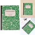 thumbnail image 2 of ZTTD 1 Pack Composition Notebook Wide Ruled, 200 Pages (100 Sheets), 9-3/4x7-1/2 Inch, Notebooks for Work, Green Marble Covers Composition Books (Style9-Green), 2 of 8