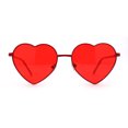 thumbnail image 1 of Womens Classic Metal Rim Heart Shape Valentines Sunglasses Red, 1 of 4