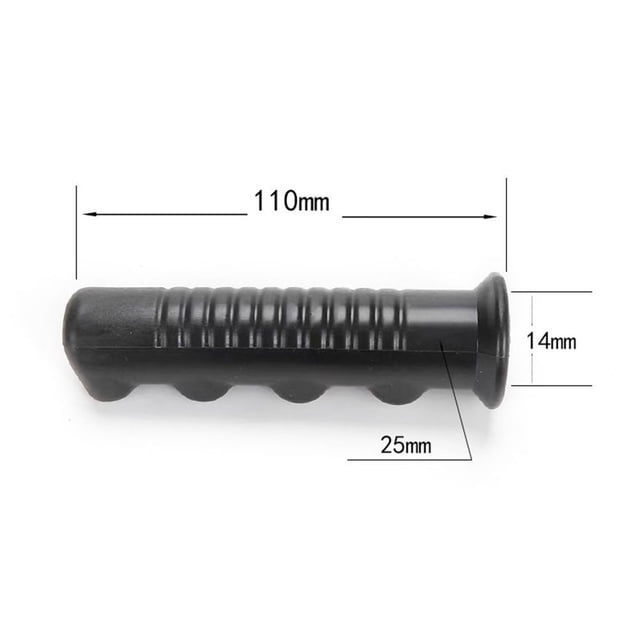 2Pcs Wheelbarrow Rubber Handles, Round Tubes Black Replacement Handles 110 x 14mm