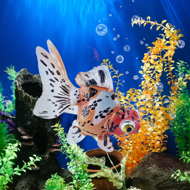 Meitianfacai Artificial Goldfish Decorations Realistic Floating Plastic Fish for Aquarium Pond and Water Feature Decoration