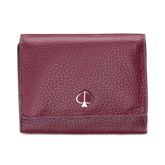 Kate Spade New York Polly Trifold Leather Wallet Handbag (Cherrywood)