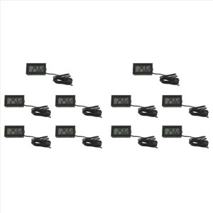10X NEW Digital LCD Thermometer Temperature Gauge Probe Sensor -50°C TO +110°C Range,10x Digital Thermometer 10x Embedded hole,Silver