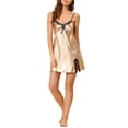 thumbnail image 2 of INSPIRE CHIC Nuisette de Détente en Satin à Dentelle pour Femme, Col en V, Camisole, Chemises de Nuit, P Champagne, 2 of 6