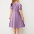 thumbnail image 4 of RXIRUCGD 2025 Vêtements d'Été pour Enfants Filles Robe d'Été Couleur Unie Col Rond Manches Courtes Robe Décontractée et Confortable pour Adultes, 4 of 6