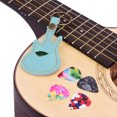 thumbnail image 2 of Étui de Rangement en Cuir pour Médiators de Guitare en Forme de Guitare avec Porte-Clés Lot de 5 Médiators en Celluloïd Accessoires pour Instruments à Cordes, 2 of 7