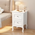 thumbnail image 3 of Ktaxon 2pc Nightstand End Table with 2 Drawer Bedside Table,Wood Accent Table, White, 3 of 13