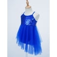 thumbnail image 2 of Manyakai Robe de Danse Ballet pour Filles, Dos Croisé à Sequins, Tutu en Tulle, Justaucorps, Danse Lyrique, Bleu Foncé L, 2 of 7
