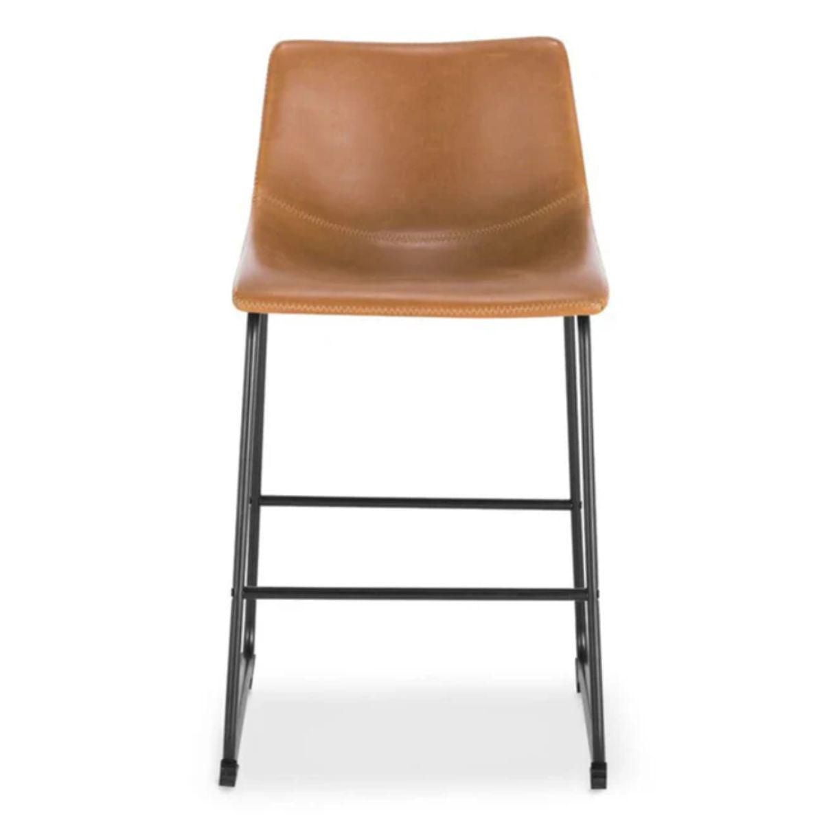 Heavenly Collections Tabourets de Bar Modernes en Similicuir pour Cuisine, Fauve, Style Mid-Century
