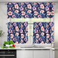 thumbnail image 4 of Colorful Hibiscu Kitchen Curtains Window Curtains Valance and Tier Set Modern Rod Pocket Short Tier Curtain for Bathroom Small Cafe Curtains for Decor Kitchen Window Curtains Over Sink, 4 of 5