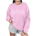 thumbnail image 1 of Mama Culottes pour Femmes Chandails « » pour Femmes Chandail à Col Rond Surdimensionné Coupe Ample Chandail à Manches Longues pour la Fête des Mères TP Rose, 1 of 9