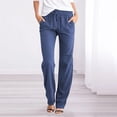 thumbnail image 2 of Women Pants Casual Yoga Straight Leg Comfy Drawstring Lounge Running Long Active Sweat Plus Size Cargo Trousers, 2 of 3