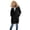 Black, variant on Pregnant Women's Hooded Coat, Warm Outerwear, Soft Fleece Lining, Adjustable Cuffs, Long Sleeve Design, Winter Travel Gear, Lightweight Insulation, maternity coat for cold weather, indoor outdoor