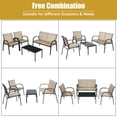 thumbnail image 3 of Gymax Ensemble de Conversation pour Patio 4 Pcs, Mobilier de Jardin Extérieur Toutes Saisons, Brun, 3 of 9