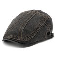 thumbnail image 4 of Men's Cowboy Beret Washed Casual Cap Thin Literary Spring Autumn Forward Style Couple Hat, 4 of 4