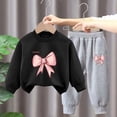 thumbnail image 3 of Pisexur Ensemble 2 Pcs pour Bébé Filles Garçons Automne Hiver Mode Décontractée Polaire Manches Longues Col Rond Chandails en Molleton et Pantalons Vêtements de Détente Imprimé Mignon Ensemble de Survêtement pour Enfants 3-8 Ans, 3 of 4