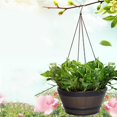 thumbnail image 3 of Resin Barrel Planter  Garden Flower Pot Decor Hangable Plant Container Brown 12inch - Without chain, 3 of 9