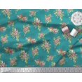thumbnail image 3 of Soimoi Tissu de Crêpe de polyester Vert Feuilles et Fleurs Tissu Imprimé Floral par la Cour 52 Pouces de Large, 3 of 5