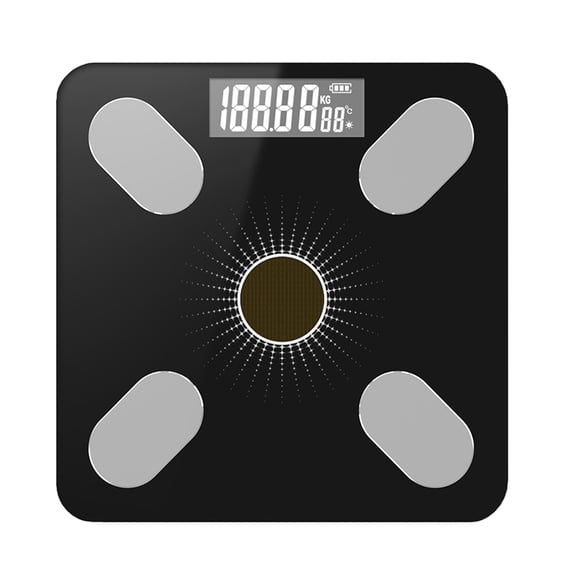 Balance Intelligente Solaire pour le Poids Corporel et le Pourcentage de Graisse, Moniteur de Composition Corporelle Bluetooth avec Application, Balance de Salle de Bain Numérique à Énergie Solaire, Écran LED, Sans Remplacement de Pile