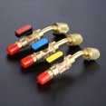 thumbnail image 4 of 3 Pcs Valve à Bille de Climatisation HVAC A/C Inclinée Arrêt Manuel Adaptateur de Valve à Bille 1/4 Pouces SAE R22 R12 Tuyaux de Charge Réfrigérant, 4 of 5
