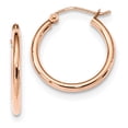 thumbnail image 1 of 10K Rose Gold 2mm Polished Hoop Earrings, 1 of 2