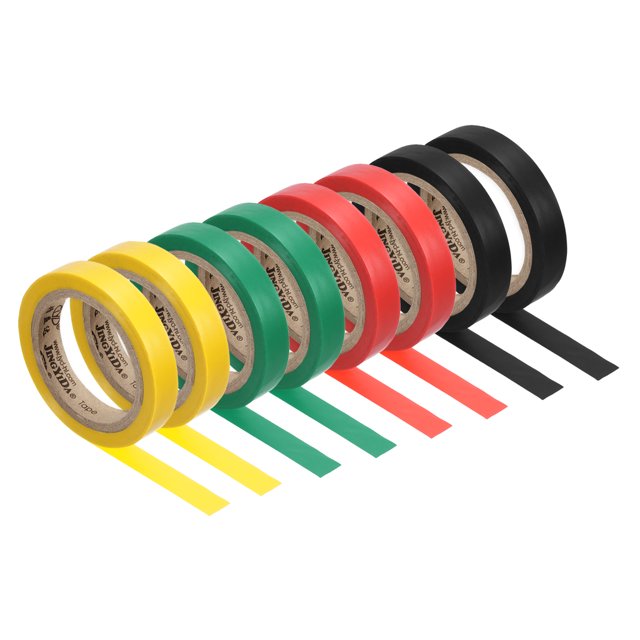 Uxcell Raquette de Tennis 26 Pieds, Ruban de Finition pour Badminton, Adhérence de Raquette, Rouge/jaune/vert/noir, Lot de 8