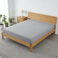 thumbnail image 4 of Drap-housse en Polyester Antidérapant Élastique Lit Double Taille 78.74x70.86 Po Bleu pour Protection de Matelas, 4 of 7
