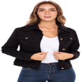 thumbnail image 1 of SKYLINEWEARS Women Denim Jacket Button UP Long Sleeve Ladies Stretch Trucker Jean Jackets, 1 of 5