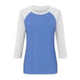 thumbnail image 3 of UPPADA Chandails à Manches 3/4 pour Femmes Mode Tendance Hauts Décontractés Col Rond Chandail Ample Confortable Doux Blouses Grande Taille Coupe Ample T-Shirts Décontractés Vêtements au Coude Chandails à Manches 3/4 pour Femmes Économie, 3 of 7