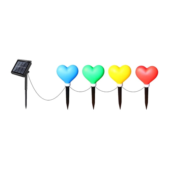 Binwennn 4 Pack Solar Red Heart Stake Lights For Valentines Day Valentine's Day Solar Lights Outdoor Heart Shaped Light Light For Walkway Patio Garden Party Porch Rice Lights Plug in 100 Desk Lamp
